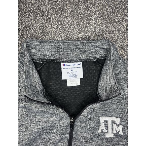 Champion Texas A&M Aggies Mens Gray 1/4 Zip Pullover Jacket Sweater XL NCAA - Picture 5 of 8